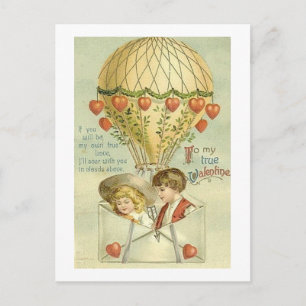 Naar mijn Valentijn Hot Air ballon Feestdagenkaart