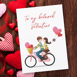 Naar mijn Valentijn met een paar fietsen Feestdagenkaart