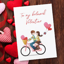Naar mijn Valentijn met een paar fietsen Feestdagenkaart