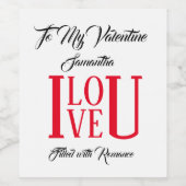 Naar mijn Valentijn met naam - Wijn Etiket (Enkel label)