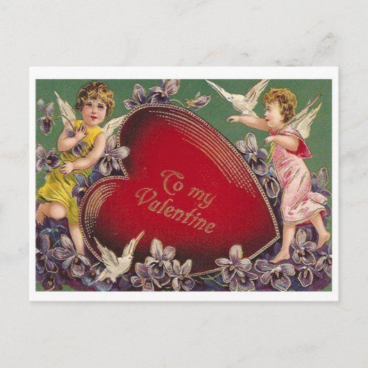 Naar mijn Valentijn ouderwets Valentijn Briefkaart (Voorkant)