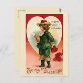 Naar mijn Valentijn  Victoriaans Valentijnsdag Briefkaart (Voorkant / Achterkant)