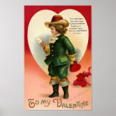 Naar mijn Valentijn  Victoriaans Valentijnsdag Poster (Voorkant)