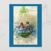 Naar mijn Valentijn vogels in bloemen Feestdagenkaart (Voorkant)