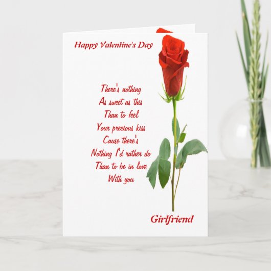 Naar mijn vriendin op Valentijnsdag Feestdagen Kaart (Voorkant)