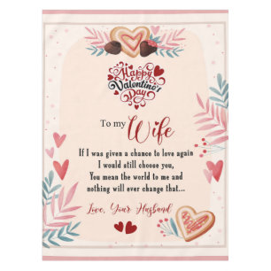 Naar mijn vrouw Floral Valentijn cadeau van man Tafelkleed