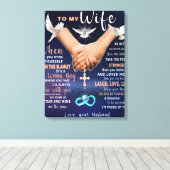 Naar mijn vrouw. Ik zal altijd bij je zijn Canvas Afdruk (Insitu (Houten vloer))