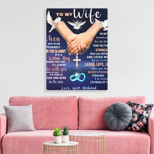 Naar mijn vrouw. Ik zal altijd bij je zijn Canvas Afdruk (Insitu (Woonkamer))