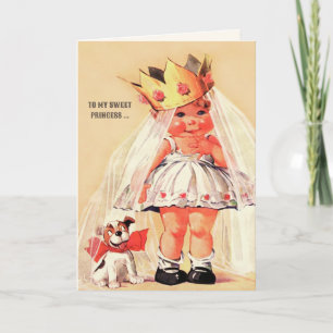 Naar mijn zoete prinses. Art Valentijnsdag Feestdagen Kaart