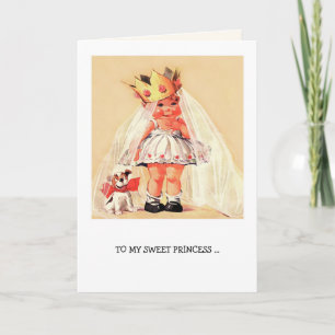 Naar mijn zoete prinses. Art Valentijnsdag Feestdagen Kaart