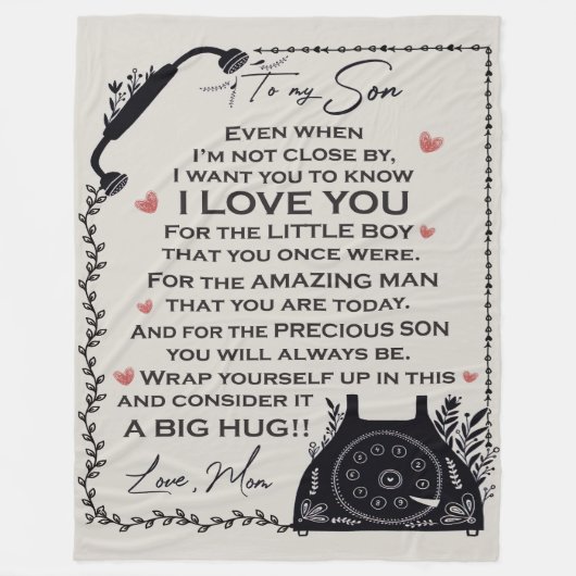 Naar mijn zoon Blanket, Gift for Son Fleece Deken (Voorkant)
