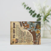 Naar mijn zoon Gift, Tiger Lovers, brief aan zoon  Aankondigingskaart (Staand voorkant)