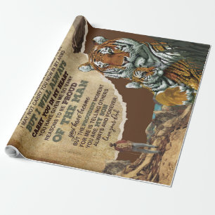 Naar mijn zoon Gift, Tiger Lovers, brief aan zoon Cadeaupapier