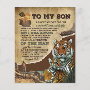 Naar mijn zoon Gift, Tiger Lovers, brief aan zoon Flyer