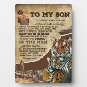 Naar mijn zoon Gift, Tiger Lovers, brief aan zoon Fotoplaat