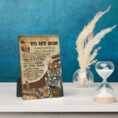 Naar mijn zoon Gift, Tiger Lovers, brief aan zoon  Fotoplaat (Zijkant)