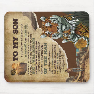 Naar mijn zoon Gift, Tiger Lovers, brief aan zoon Muismat