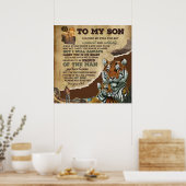 Naar mijn zoon Gift, Tiger Lovers, brief aan zoon  Poster (Keuken)