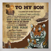 Naar mijn zoon Gift, Tiger Lovers, brief aan zoon  Poster (Voorkant)