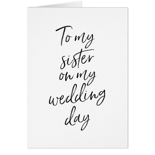 Naar mijn zus op mijn bruiloft | Stijlvol papier (Voorkant)