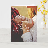 Naar mijn zuster, eenvoudige minimalistische bruil kaart (Gele Bloem)