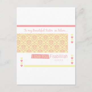 Naar mijn zuster in de islam - Ik hou van je fisab Briefkaart