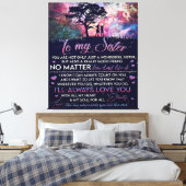 Naar mijn zuster Lady Girl Gift, zuster Birthday G Canvas Afdruk (Insitu (Slaapkamer))