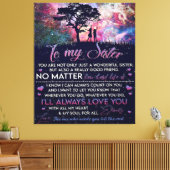 Naar mijn zuster Lady Girl Gift, zuster Birthday G Canvas Afdruk (Insitu (Woonkamer))