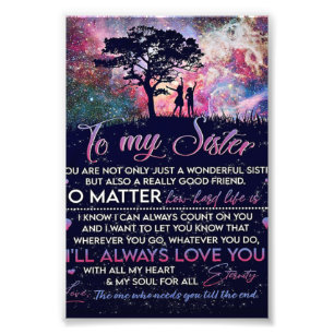 Naar mijn zuster Lady Girl Gift, zuster Birthday G Foto Afdruk