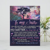 Naar mijn zuster Lady Girl Gift, zuster Birthday G Menu (Staand voorkant)