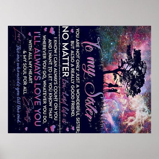 Naar mijn zuster Lady Girl Gift, zuster Birthday G Poster (Voorkant)