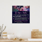 Naar mijn zuster Lady Girl Gift, zuster Birthday G Poster (Keuken)