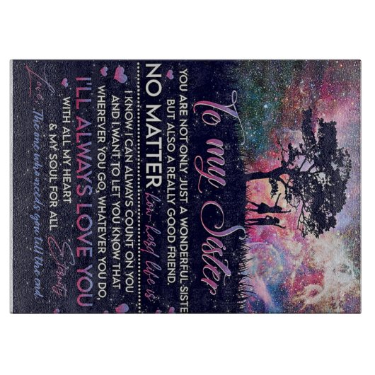 Naar mijn zuster Lady Girl Gift, zuster Birthday G Snijplank (Voorkant)