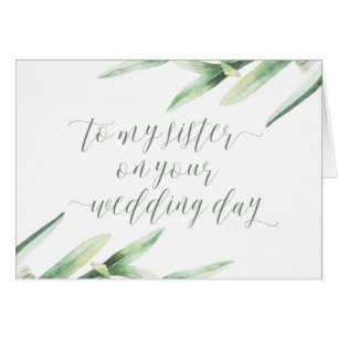 Naar mijn zuster op je trouwdagkaart