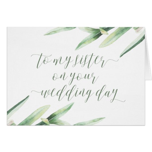 Naar mijn zuster op je trouwdagkaart (Voorkant Horizontaal)
