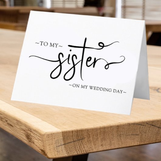Naar mijn zuster op mijn huwelijksdag Keepslag Bedankkaart