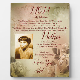 Naar moeder Plaque Fotoplaat
