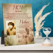 Naar moeder Plaque Fotoplaat (Zijkant)