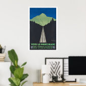 Naar Mont Blanc Vintage Reisposter - Ingelijst Poster (Thuiskantoor)