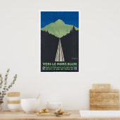 Naar Mont Blanc Vintage Reisposter - Ingelijst Poster (Keuken)