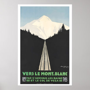 Naar Mont Blanc Vintage Reisposter - Ingelijst Poster