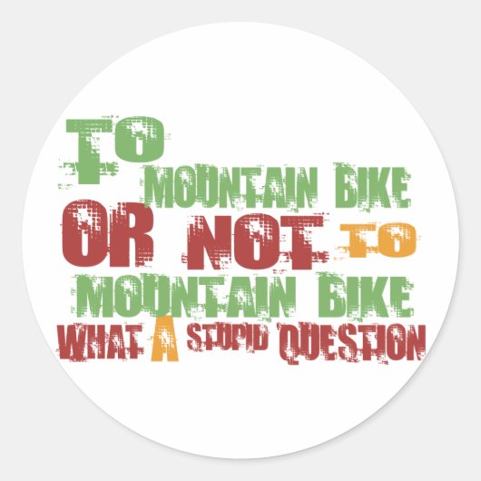 Naar Mountain Bike Ronde Sticker (Voorkant)