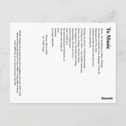 NAAR MUZIEK BRIEFKAART (Achterkant)