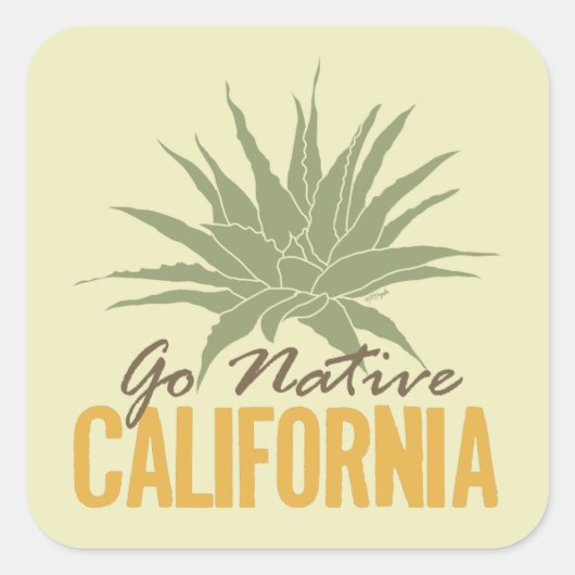Naar Native California Vierkante Sticker (Voorkant)