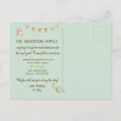 Naar nomad Cute Snail-bericht Aankondigingskaart (Achterkant)