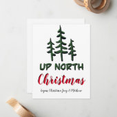 Naar Noord Kerstmis, rustige evergreens Notitiekaartje (Voorkant / Achterkant in situ)