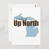 Naar noord - Michigan Briefkaart (Voorkant / Achterkant)