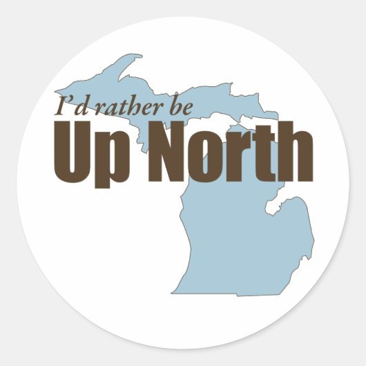 Naar noord - Michigan Ronde Sticker (Voorkant)