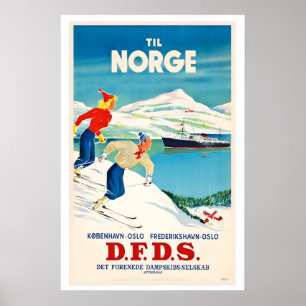 Naar Noorwegen Sport Skisport Vintage Sport Poster