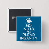 Naar NUTS aangepaste kleur, knop Vierkante Button 5,1 Cm (Voorkant /achterkant)